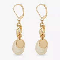 Worthington Charm Simulated Pearl Drop Earrings