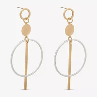 a.n.a Two Tone Circle Linear 86.4mm Drop Earrings