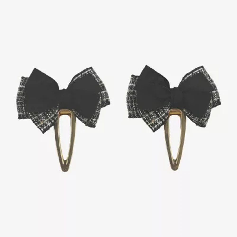 Bijoux Bar Black Ribbon Bow 2-pc. Hair Clip