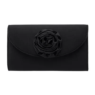 I. Miller Frily Rosette Emebellished Flap Clutch Evening Bag