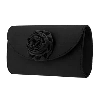 I. Miller Frily Rosette Emebellished Flap Clutch Evening Bag