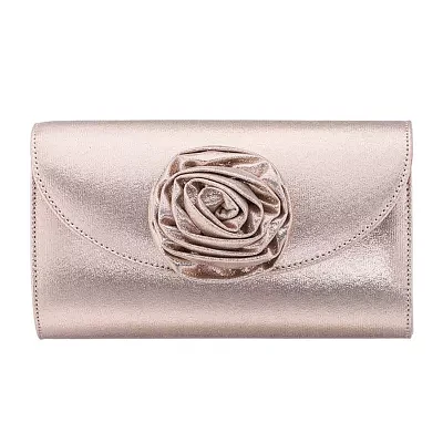 I. Miller Frily Rosette Emebellished Flap Clutch Evening Bag