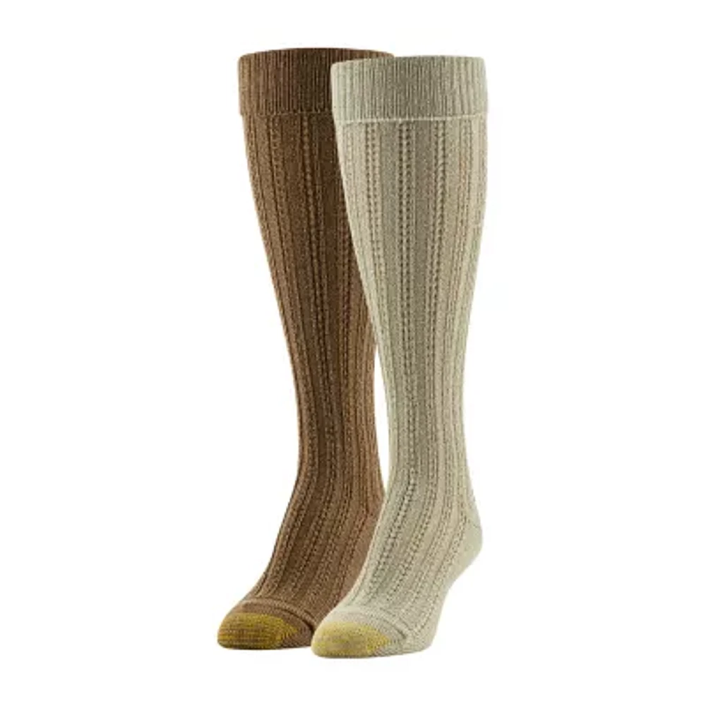 Gold Toe Tuckstitch 2 Pair Knee High Socks Womens