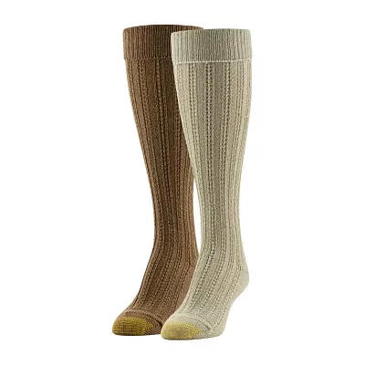 Gold Toe Tuckstitch 2 Pair Knee High Socks Womens