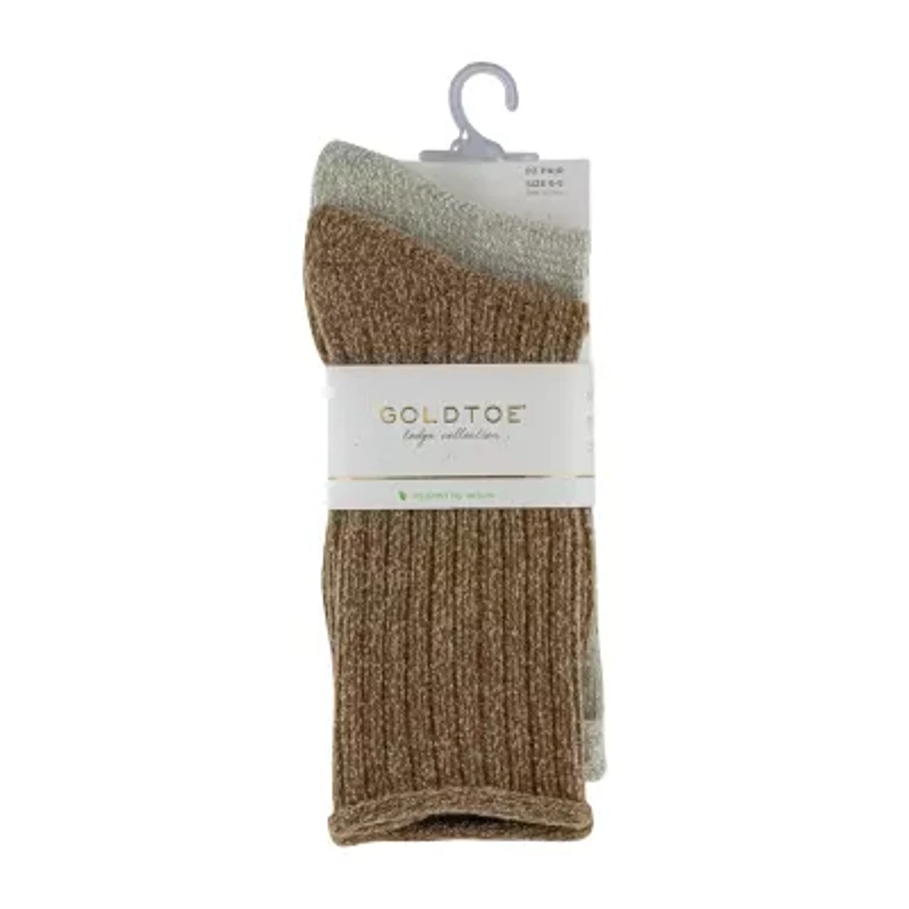 Gold Toe Super Soft 2 Pair Crew Socks Womens