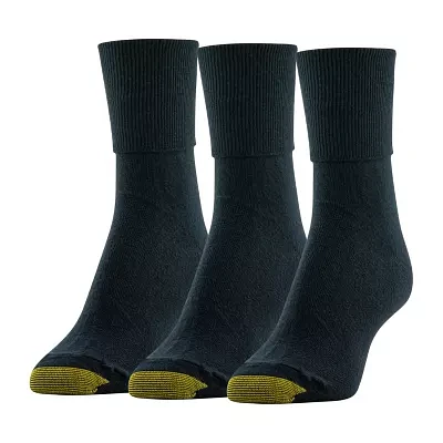 Gold Toe Casual 3 Pair Plus Tall Turncuff Socks Womens