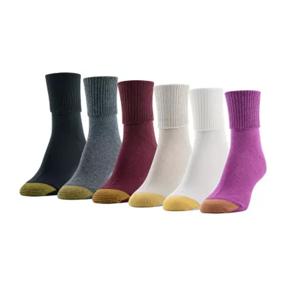 Gold Toe 6 Pair Turncuff Socks Womens