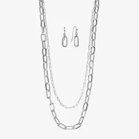 Liz Claiborne Layered Necklace And Drop Earring Womens 2-pc. Jewelry Set