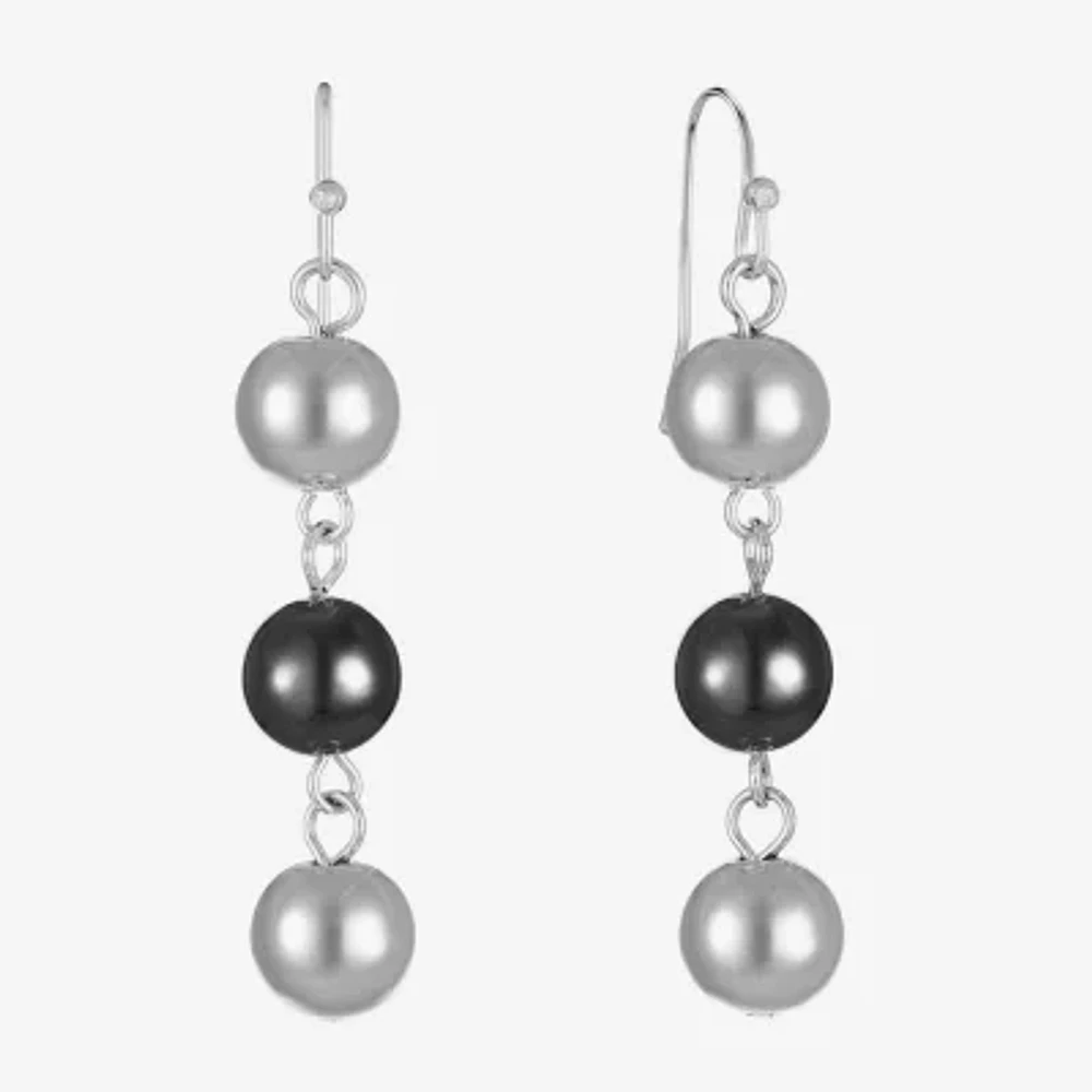 Liz Claiborne Linear Womens Round Drop Earrings