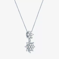 Diamond Blossom (G-H / Si2-I1) Womens 1/3 CT. T.W. Lab Grown White Diamond 10K White Gold Snowflake Pendant Necklace