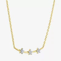 Diamond Accent (G-H / Si2-I1) Womens Diamond Accent Lab Grown White Diamond 14K Gold Over Silver Sterling Silver Pendant Necklace