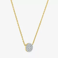 Diamond Addiction (G-H / I1-I2) Womens 1/10 CT. T.W. Lab Grown White Diamond 14K Gold Over Silver Round Pendant Necklace