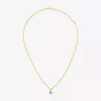 Diamond Addiction (G-H / I1-I2) Womens 1/10 CT. T.W. Lab Grown White Diamond 14K Gold Over Silver Heart Pendant Necklace