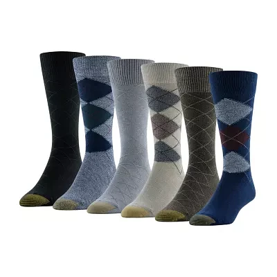 Gold Toe Campbell 6 Pair Crew Socks Mens