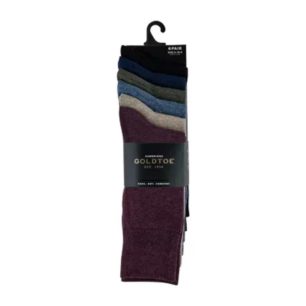 Gold Toe Cambridge 6 Pair Crew Socks Mens