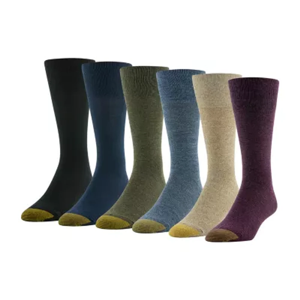 Gold Toe Cambridge 6 Pair Crew Socks Mens