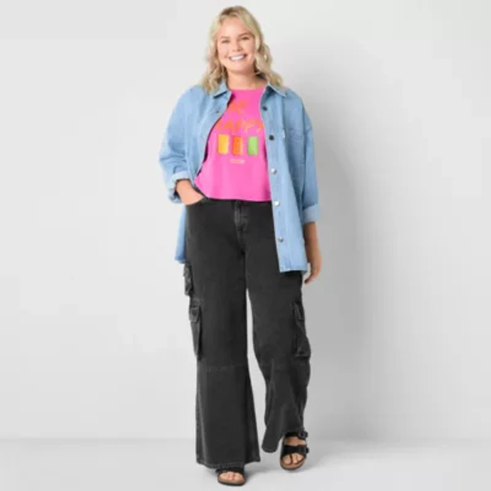 JCPenney x HARIBO Womens Crew Neck Short Sleeve Crop Top