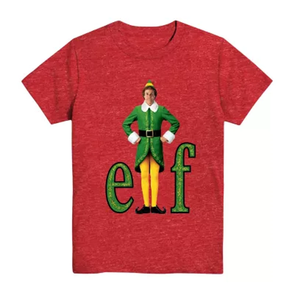 Little & Big Boys Crew Neck Short Sleeve Elf Graphic T-Shirt