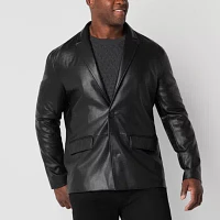 Shaquille O'Neal XLG Faux Leather Mens Big and Tall Classic Fit Blazer