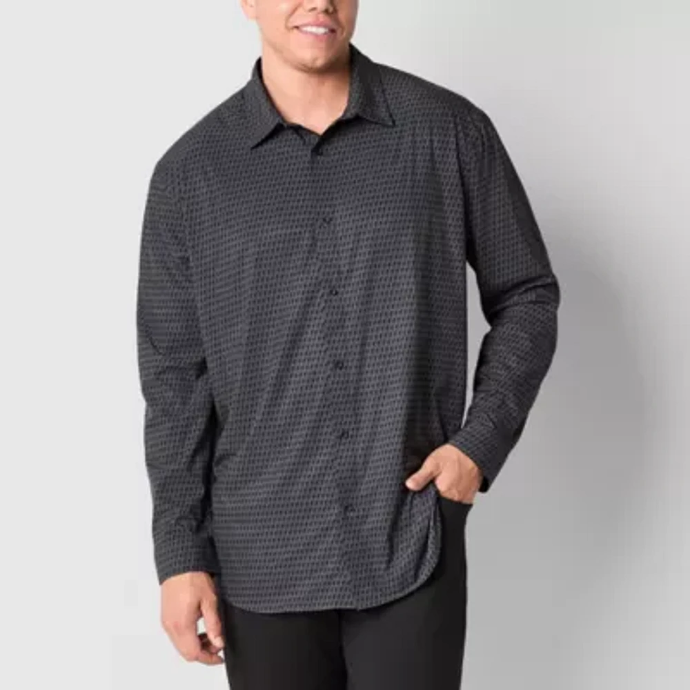 Stylus Big and Tall Mens Regular Fit Long Sleeve Button-Down Shirt