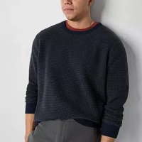 mutual weave Waffle Big and Tall Mens Crew Neck Long Sleeve Pullover Sweater