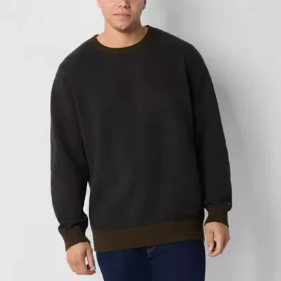 mutual weave Waffle Big and Tall Mens Crew Neck Long Sleeve Pullover Sweater