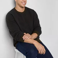 mutual weave Waffle Big and Tall Mens Crew Neck Long Sleeve Pullover Sweater