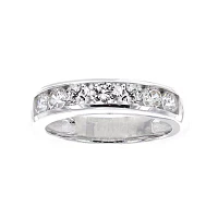 DiamonArt® Cubic Zirconia Sterling Silver Channel-Set Ring