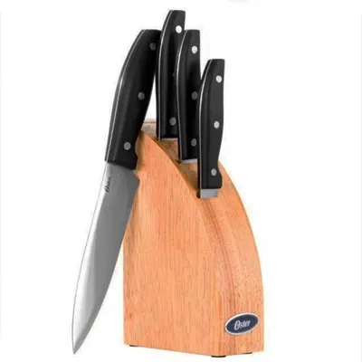 Oster Granger 5-pc. Cutlery Set with Halfmoon Natural Wood Block