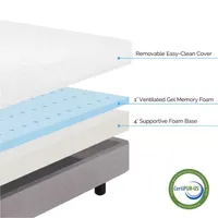 Lucid 5 Inch Gel Memory Foam Mattress