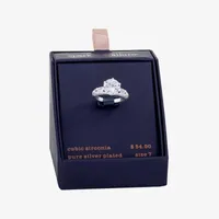 Sparkle Allure Cubic Zirconia Pure Silver Over Brass Round Engagement Ring