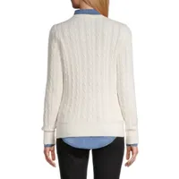 St. John's Bay Tall Womens Crew Neck Long Sleeve Pullover Sweater