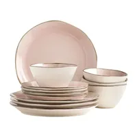 Tabletops Unlimited Bella Pink 12-pc. Stoneware Dinnerware Set