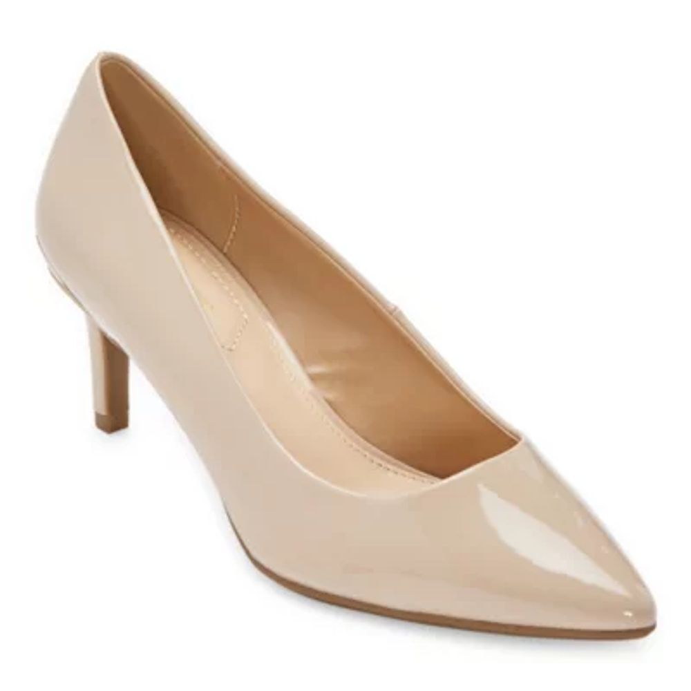 Liz Claiborne Womens Gracie Pointed Toe Cone Heel Pumps