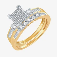 1 CT.T.W. Natural Diamond 10K Yellow Gold Bridal Ring Set