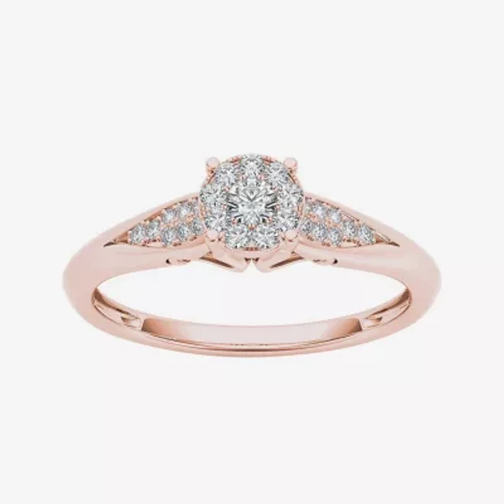 CT.T.W. Natural Diamond 10K Rose Gold Engagement Ring