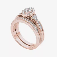 1/2 CT.T.W. Natural Diamond 10K Rose Gold Bridal Ring Set