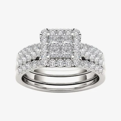 1 1/4 CT.T.W. Natural Diamond 14K White Gold Bridal Set