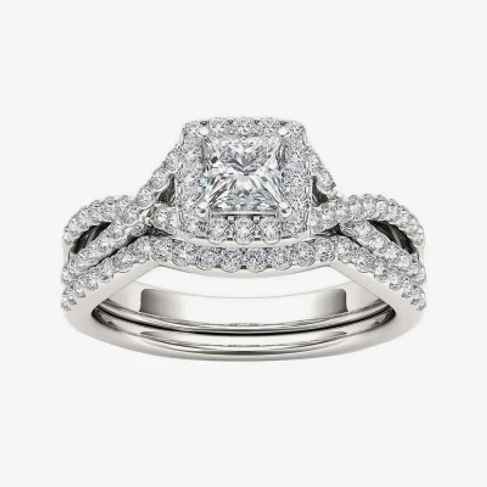 1 1/4 CT.T.W. Natural Diamond 14K White Gold Bridal Set