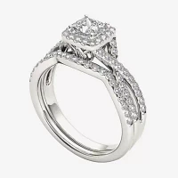 1 1/4 CT.T.W. Natural Diamond 14K White Gold Bridal Set