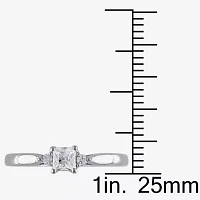 Lab-Created White Sapphire & Diamond-Accent Engagement Ring