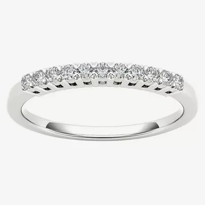 2MM 1/5 CT. Natural White Diamond 10K Gold Wedding Band