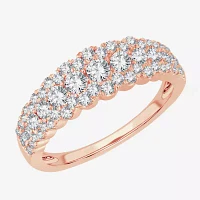 1 1/ CT. T.W. Natural White Diamond 10K Rose Gold Anniversary Band