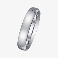 Personalized Mens 4mm Comfort Fit Domed Sterling Silver Wedding Band