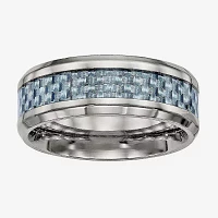 Mens Titanium & Carbon Fiber Inlay Wedding Band