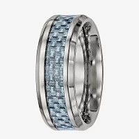 Mens Titanium & Carbon Fiber Inlay Wedding Band