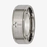 8MM Titanium Cross Wedding Band