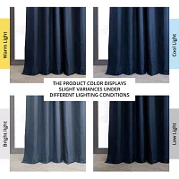 Exclusive Fabrics & Furnishing Solid 100% Cotton Energy Saving Blackout Rod Pocket Back Tab Single Curtain Panel