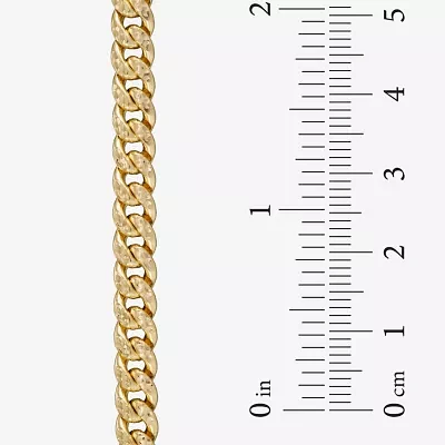 Made in Italy 14K Gold 8 1/2 Inch Semisolid Curb Chain Bracelet