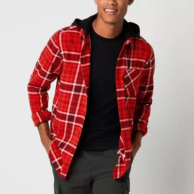 Vision Streetwear Mens Hooded Long Sleeve Flannel Shirt